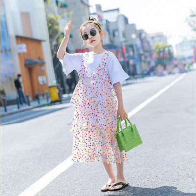 dress polka colorful layer (290108) dress anak perempuan (ONLY 6PCS)